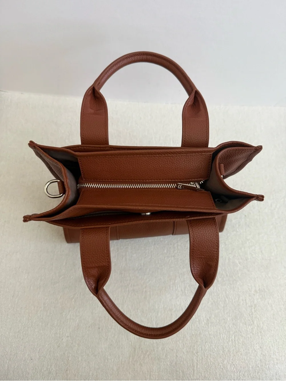 Tan Small Satchel Crossbody Purse Tote Bag Leather Classic Chic
